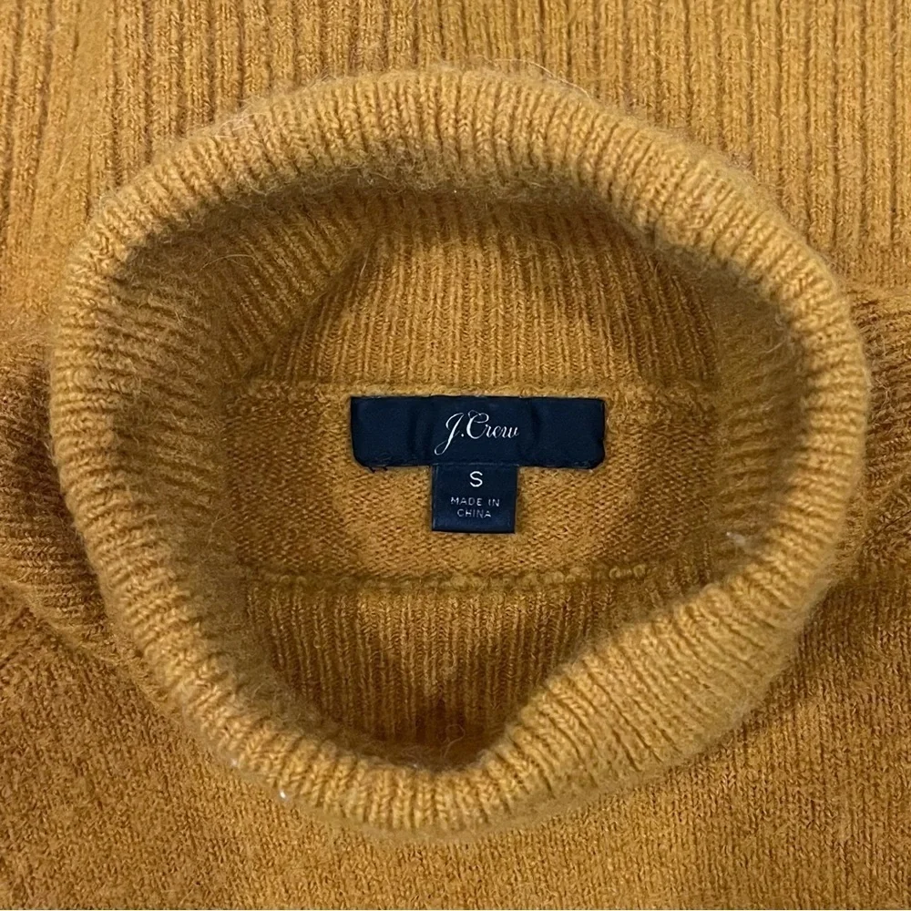 J. Crew Plush Relaxed Fit Warm Fuzzy Mustard Turtleneck Sweater